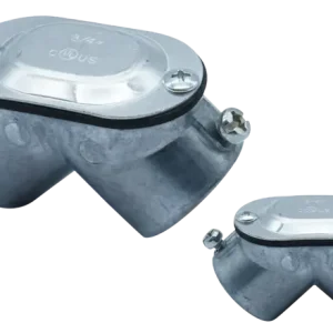 EMT/IMC 90° Sırttan Kapaklı Vidalı/Dişli Dirsek-Galvanizli Çelik